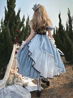 Alice in Wonderland Blue Checkerboard Sweet Lolita Dress | CoyBunny