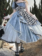 Alice in Wonderland Blue Checkerboard Sweet Lolita Dress | CoyBunny