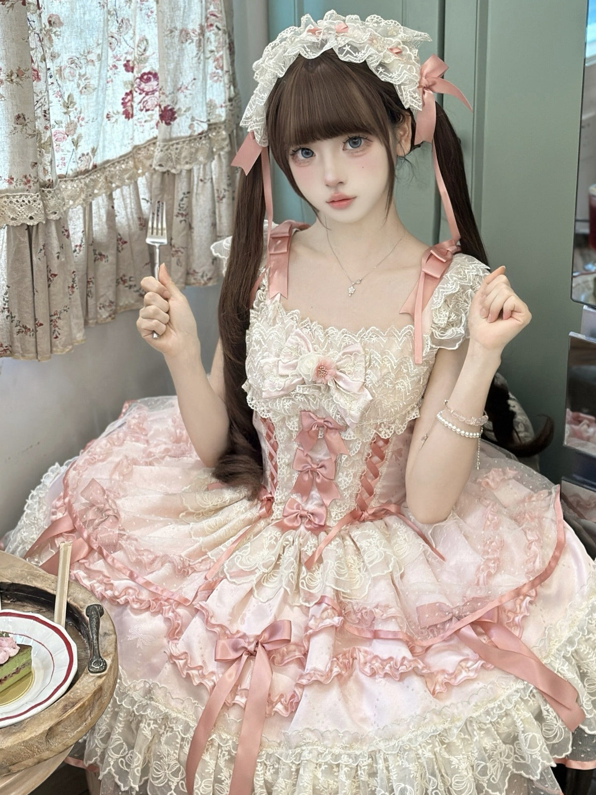 Pink Balletcore Lolita JSK Dress Set | Elegant Ballet Style Jumper