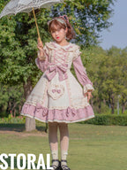 Plus Size Lolita Princess Dress - Cream & Pink Little Gardener OP