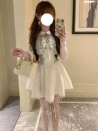 Sweet Ice Blue Lolita Dress - Cute Lace Princess A-Line Outfit