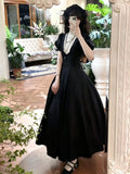Gothic Nun Lolita Vintage Court Dress with Necklace
