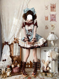 Mint Chocolate Sweet Lolita JSK Dress Set with Knit Blouse