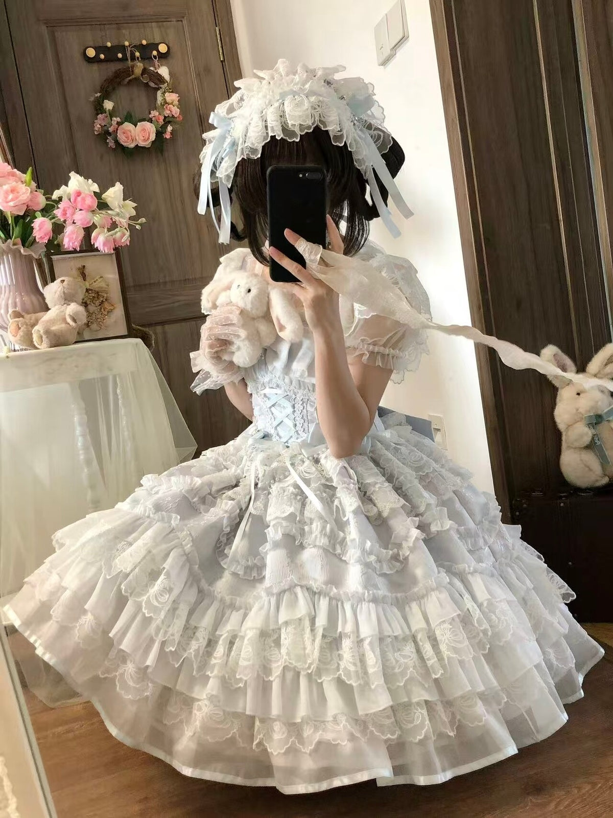 Blue Hime Lolita Wedding JSK Dress Set | Sweet Princess Gown