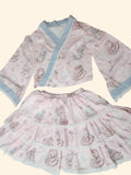 Plus Size Kawaii White Dress Set with Bows & Straps | Curvy Fashion