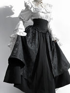 Gothic Black Widow Lolita Dress Set with Hime Sleeve Blouse & SK