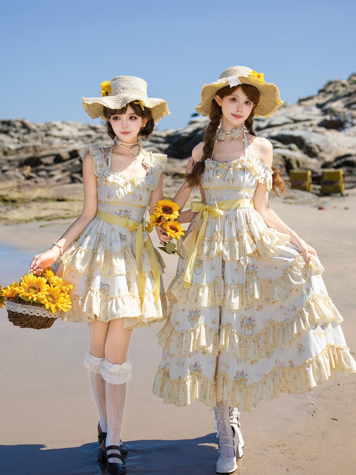 Short Print Halter Neck Lolita JSK with Detachable Padding