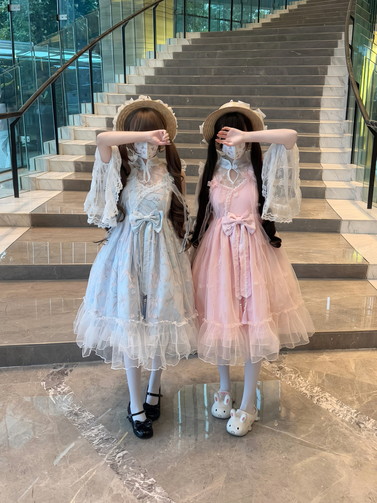 Blue Qi Lolita JSK Dress Set with Blouse | Chinese Style Gown