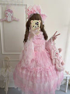 Pink Ballet Doll Lolita JSK Dress | Sweet Frill Princess Gown