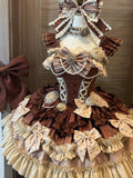 Bavarois Coffee Brown Sweet Lolita JSK Dress with Headpiece