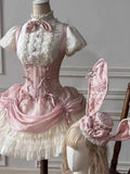 Sweet Pink Rabbit Lolita JSK Dress & Blouse Set with Bowknot