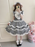 Black Gingham Sweet Lolita JSK Dress & Matching Accessory Set