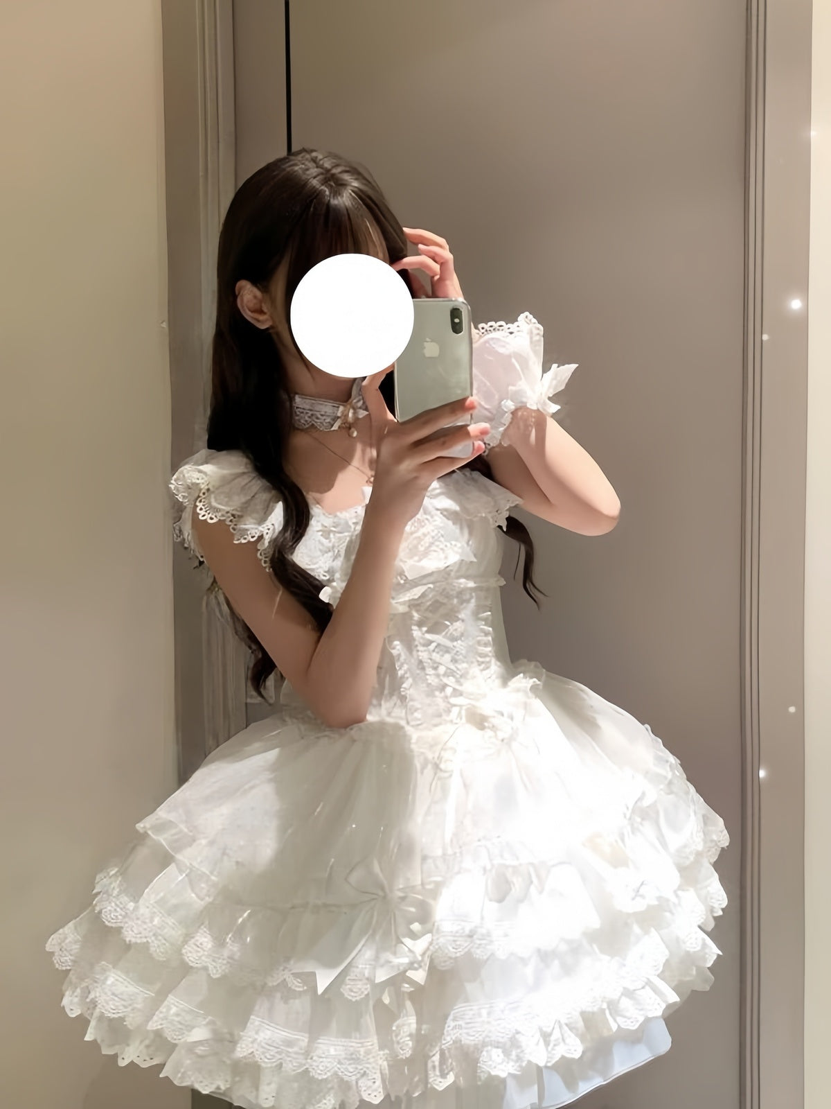 White Ballet Core Lolita JSK Dress Full Set with Free Mini Hat