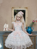 Blue Ballet Lolita JSK Dress with Crown Veil & Necklace