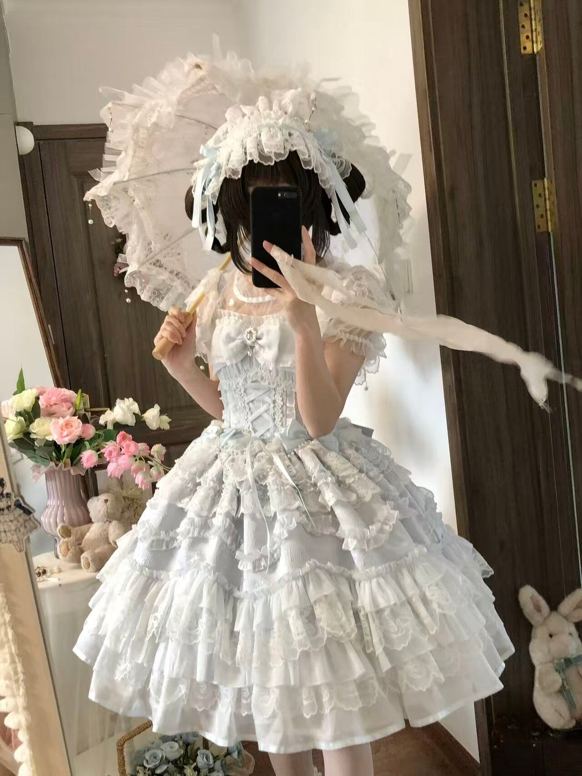 Blue Hime Lolita Wedding JSK Dress Set | Sweet Princess Gown