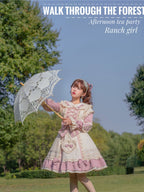 Plus Size Lolita Princess Dress - Cream & Pink Little Gardener OP
