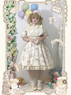 Plus Size Sweet Lolita OP Dress: Slimming Frilly Kawaii Print Dress