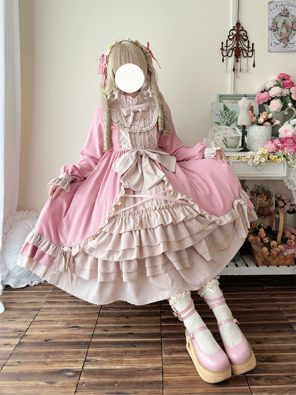Pink Halloween Plus Size Lolita OP Dress - 2026 A/W Daily Retro Dress
