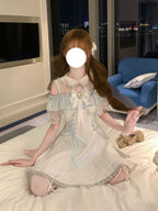 Sweet Ice Blue Lolita Dress - Cute Lace Princess A-Line Outfit