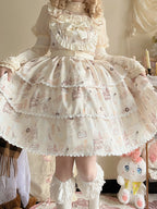 Plus Size Sweet Lolita JSK | Beige Bunny Bakery Jumper Dress