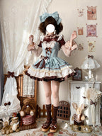 Mint Chocolate Sweet Lolita JSK Dress Set with Knit Blouse