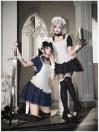 Black Vintage Sweet Lolita Ultra Short OP Set with Apron