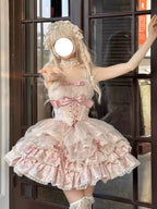 Sweet Pink Lolita JSK Dress Set: Princess Coming of Age Gown