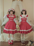 Retro Polka Dot Lolita OP Set with Headband