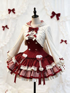 Cute Red Rabbit Lolita Dress Long Sleeve JSK Set