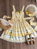 Chick Yellow Print Lemon Dress and Sweet Lolita High-Waisted Gingham - Miss Point | CoyBunny