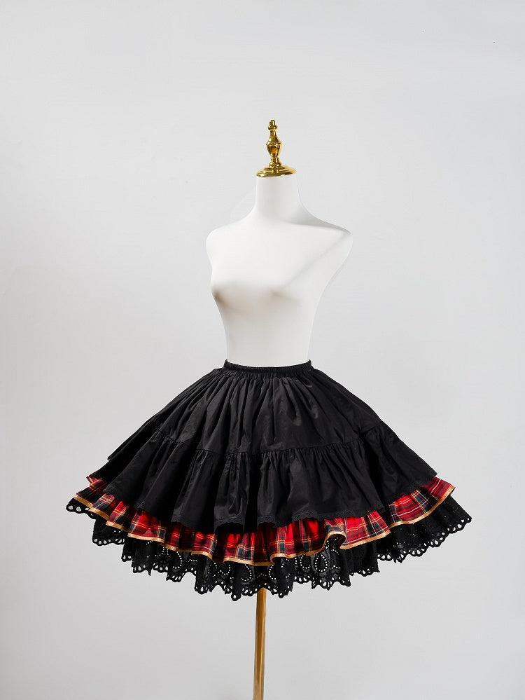 Red Plaid Lolita Tiered Underskirt - LiLi Chain | CoyBunny