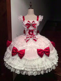 Pink Lolita JSK Suspender Dress with Train & Headband