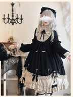 Classic Gothic Black Lolita OP Long Sleeve Dress | Plus Size