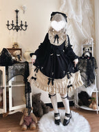 Classic Gothic Black Lolita OP Long Sleeve Dress | Plus Size