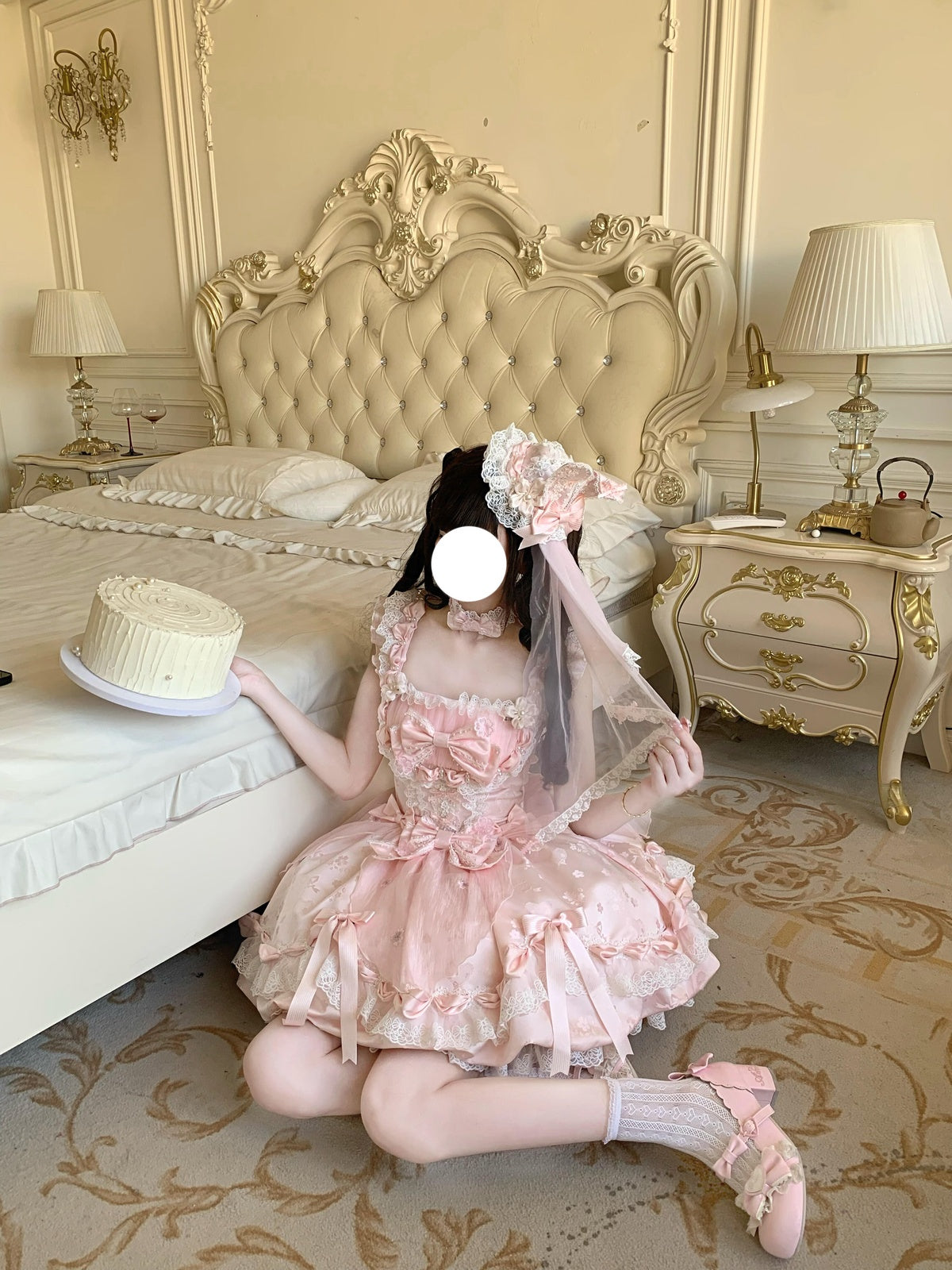 Sweet Lolita Pink Bunny Sakura Dress Set - Cute Princess Ball Gown