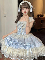 Blue Balletcore Lolita JSK Dress Set | Elegant Ballet Style Jumper
