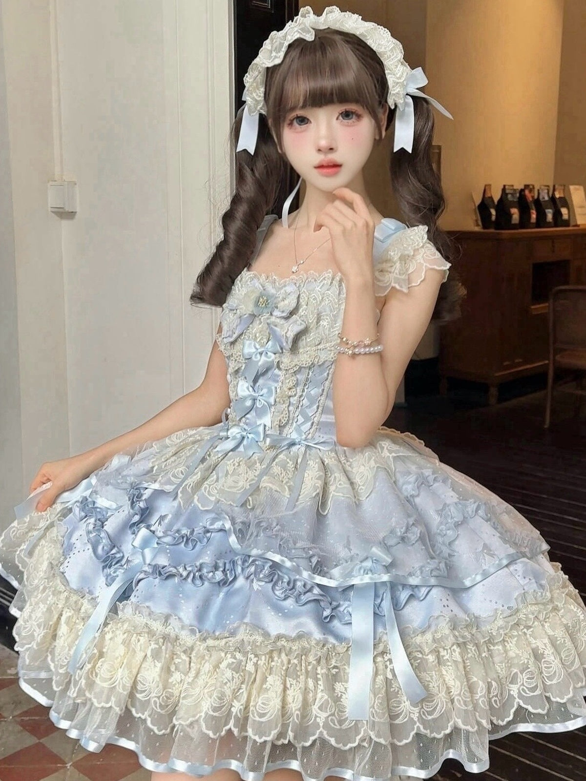 Blue Balletcore Lolita JSK Dress Set | Elegant Ballet Style Jumper
