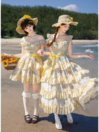 Long Print Halter Neck Lolita JSK with Detachable Padding
