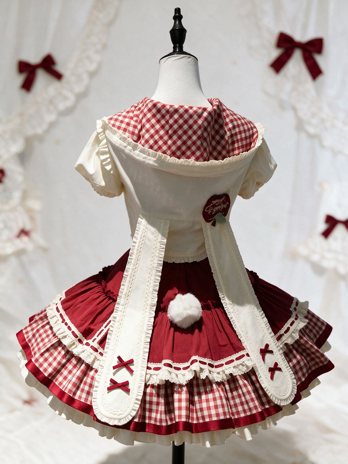 Sweet Red Rabbit Lolita Dress Short Sleeve JSK Set