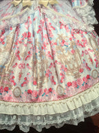 Sweet Blue Lolita OP Long Sleeve Dress & Bonnet Hat Set