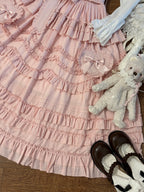 Pink Classical Lolita JSK Dress with Headband | Winter Gown