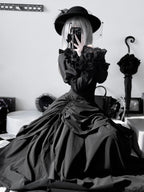 Gothic Witch Lolita Dress Set with Corset Blouse & Bustle Skirt