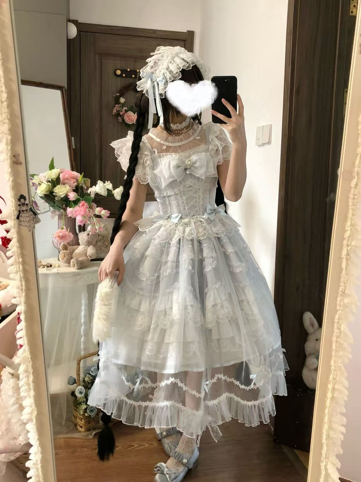 Blue Hime Lolita Wedding JSK Dress Set | Sweet Princess Gown