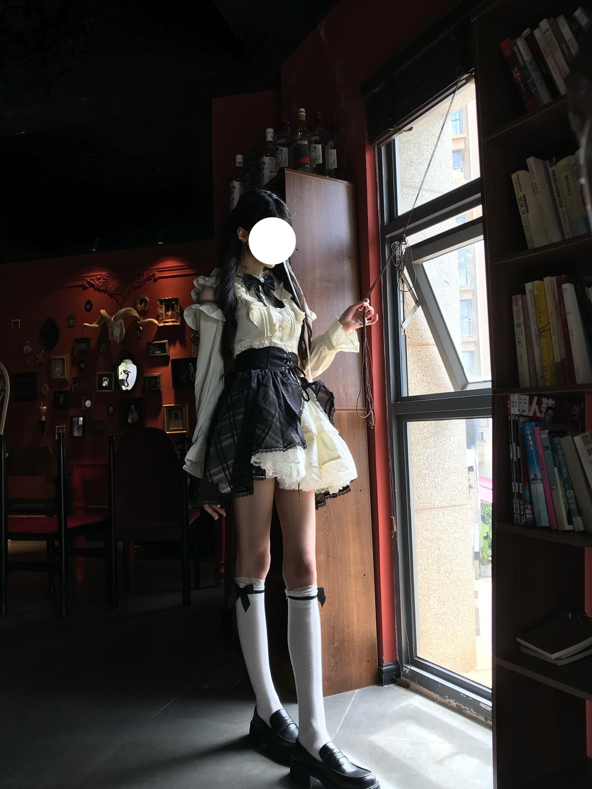 Rita White & Black Classic Lolita OP Dress - Girly Princess Outfit