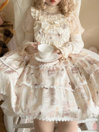 Plus Size Sweet Lolita JSK | Beige Bunny Bakery Jumper Dress