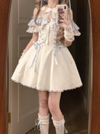 Sweet Ice Blue Lolita Dress - Cute Lace Princess A-Line Outfit