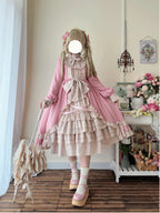 Pink Halloween Plus Size Lolita OP Dress - 2026 A/W Daily Retro Dress