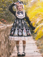 Black Gothic Easter Plus Size Lolita Long Sleeve OP Dress