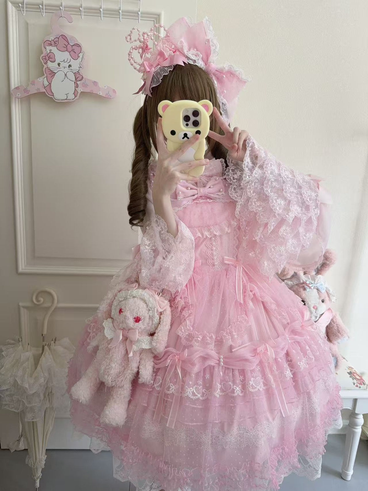 Pink Ballet Doll Lolita JSK Dress | Sweet Frill Princess Gown