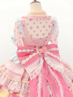 Pastel Sweet Lolita JSK Dress with Polka Dots and Scalloped Hem - Dollet | CoyBunny